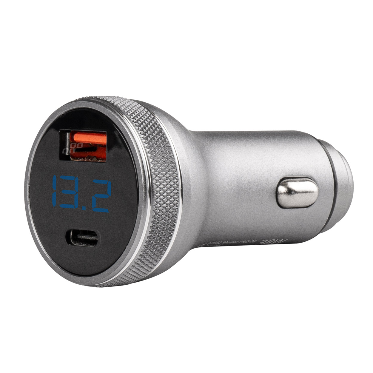 Amio USB-laadija voltmeetriga 38W PCH PRO-06 USB+USB-C 12/2