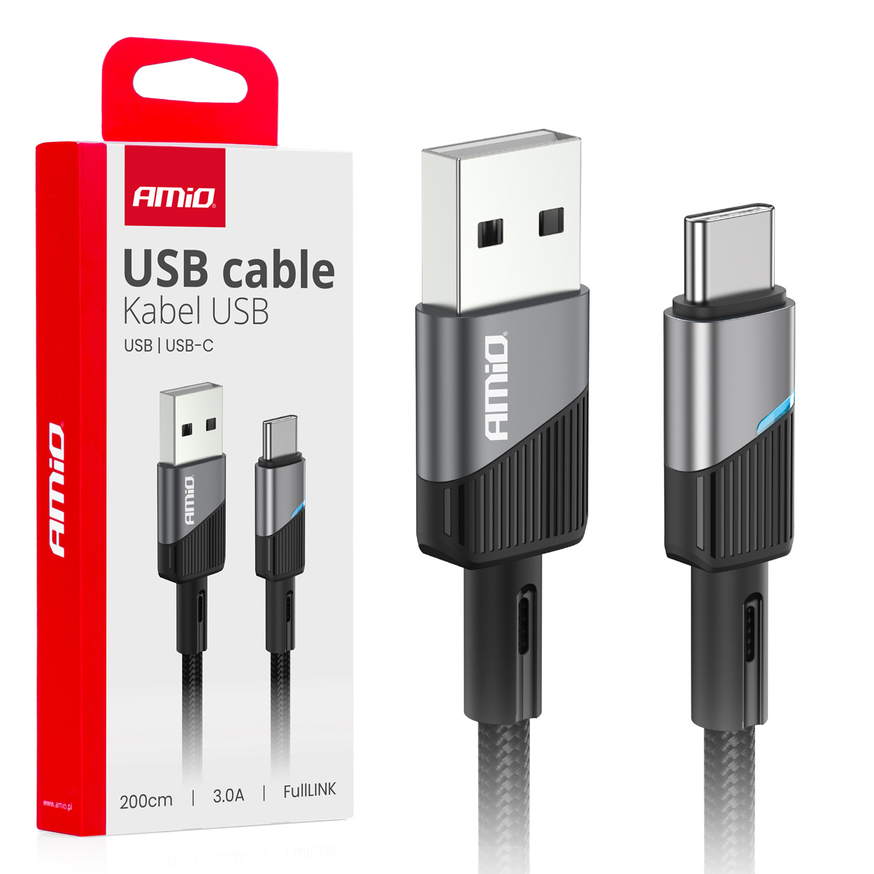 Amio laadimisjuhe  USB-USB C  3A 200cm
