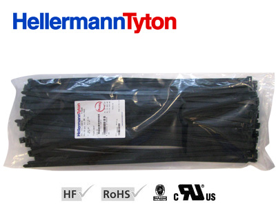 Kaablivits Hellermann 100tk 460x7,6 must  535N -40 - +85