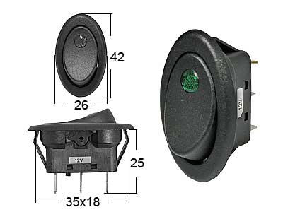 Klahvlüliti LED 0 -1 18x35 roheline