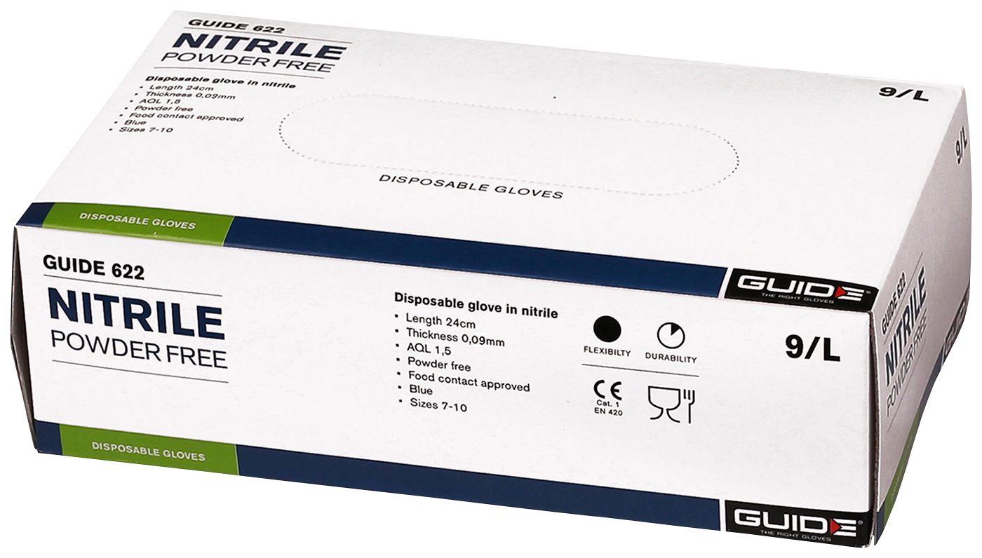 Guide 622 nitriilkindad puudrita 100tk.karbis nr.8