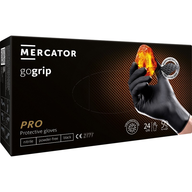 Nitriilkinnas Mercator GoGrip must XL 50tk