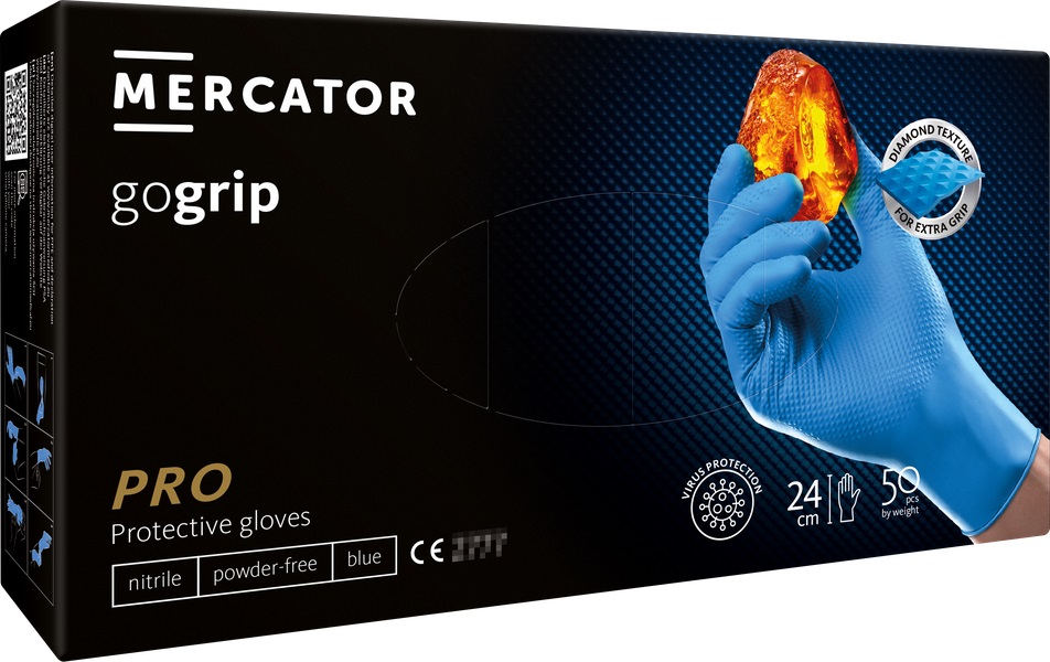Nitriilkinnas Mercator GoGrip sinine S 50tk