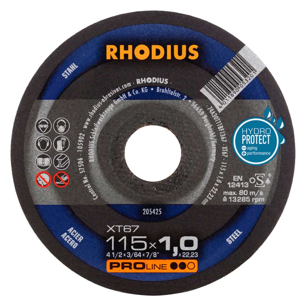 Lõikeketas Rhodius PRO XT67 met. 125x1,0mm